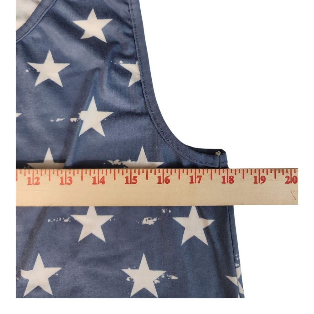 4th of July American Flag Swing Mini Dress Stars Stripes Pockets Sz M - Picture 12 of 14